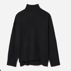Everlane Stroopwafel Recashmere Black Turtleneck Sweater